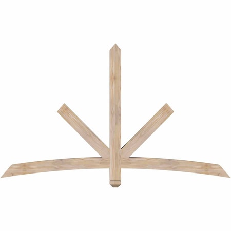 Ekena Millwork Alberta Smooth Timber Gable Bracket, Douglas Fir, 72"W x 42"H x 3 1/2"D x 3 1/2"F, 14/12 Pitch GBW072X42X0404ALB00SDF